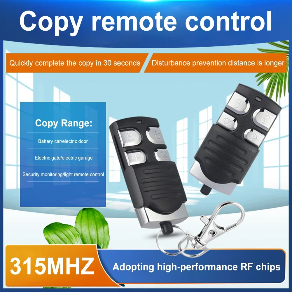 315 MHz/433MHz Copy Remote Controller 4 Buttons Cloning Code Car Key Universal Garage Door Gate Opener for Garage Door/Lamp/Car