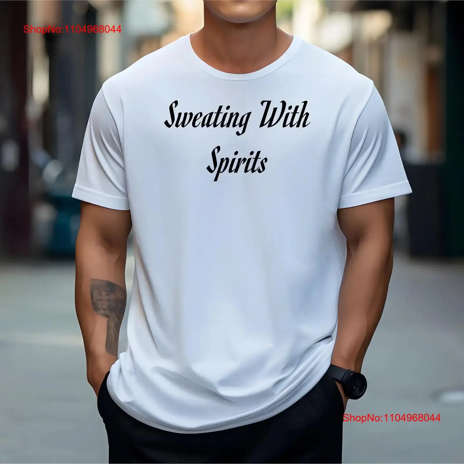 

Premium Sweatin With Spirits T Shirt Spirit on Back Gym Workout Pump Cover Bodybuilding Apparel Comfortable Clothing Top