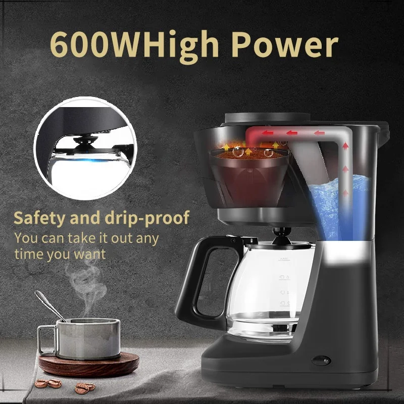 American drip filter semi-automatic coffee machine household constant heat extraction small drip electric kettle coffee pot