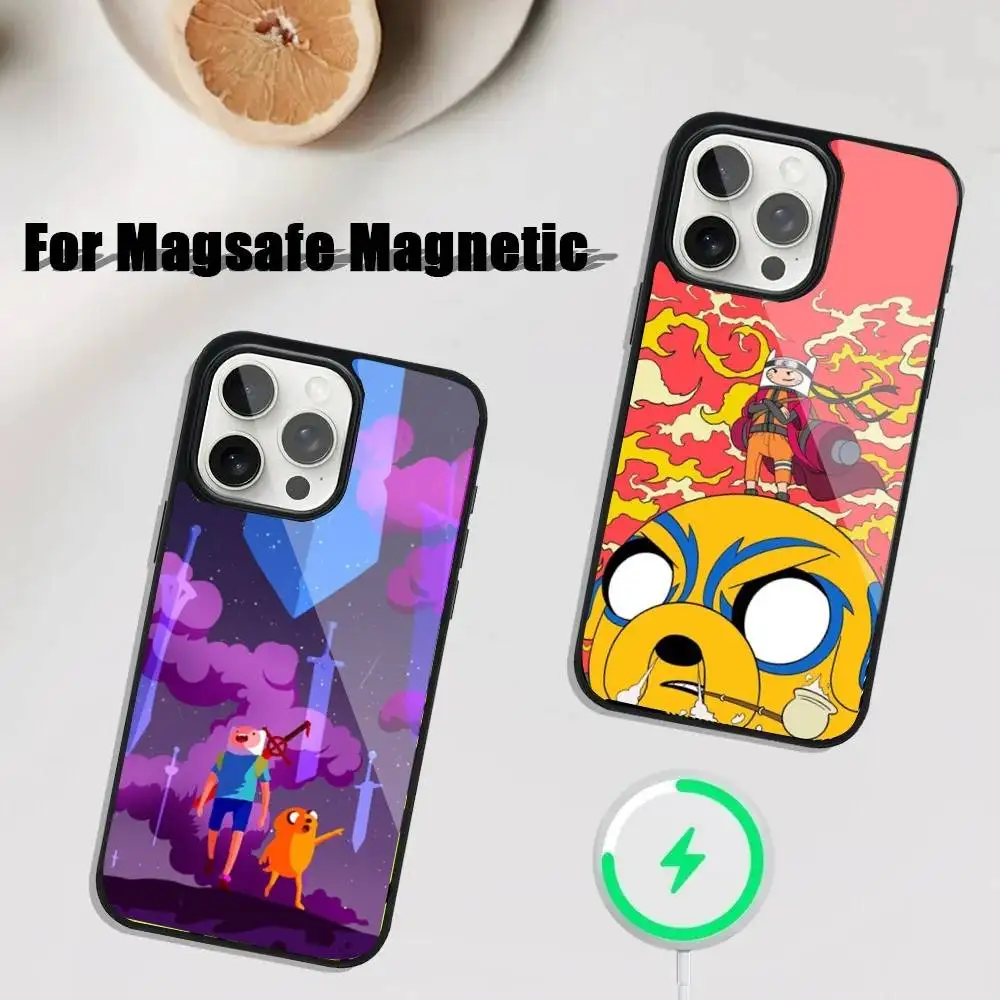 

A-Adventure T-Time F-Finn PB Phone Case For iPhone 16,15,14,13,12,11,Plus,Pro,Max Mini Magsafe Magnetic Wireless Charging