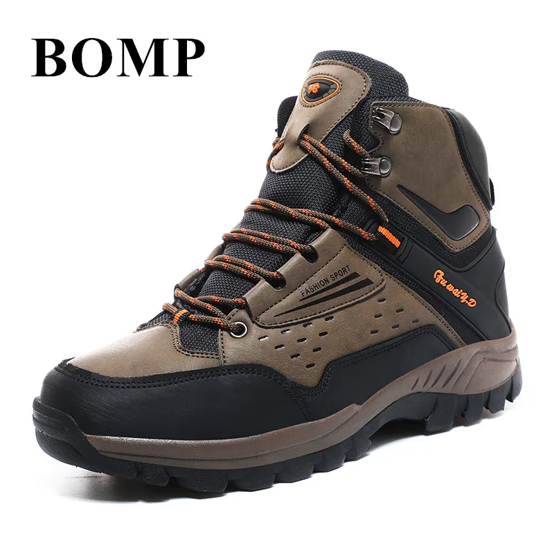 

New Brown Trekking Boots Men Large Size 39 47 Outdoor Comfy Men's Climbing Boots Non-Slip Lace-Up Hiking Boots Man Walking Shoes