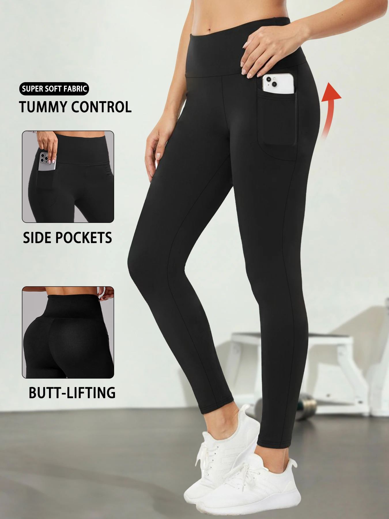 

Women Yoga Leggings with Pockets High Waisted Super Soft Tummy Control for Workout Running