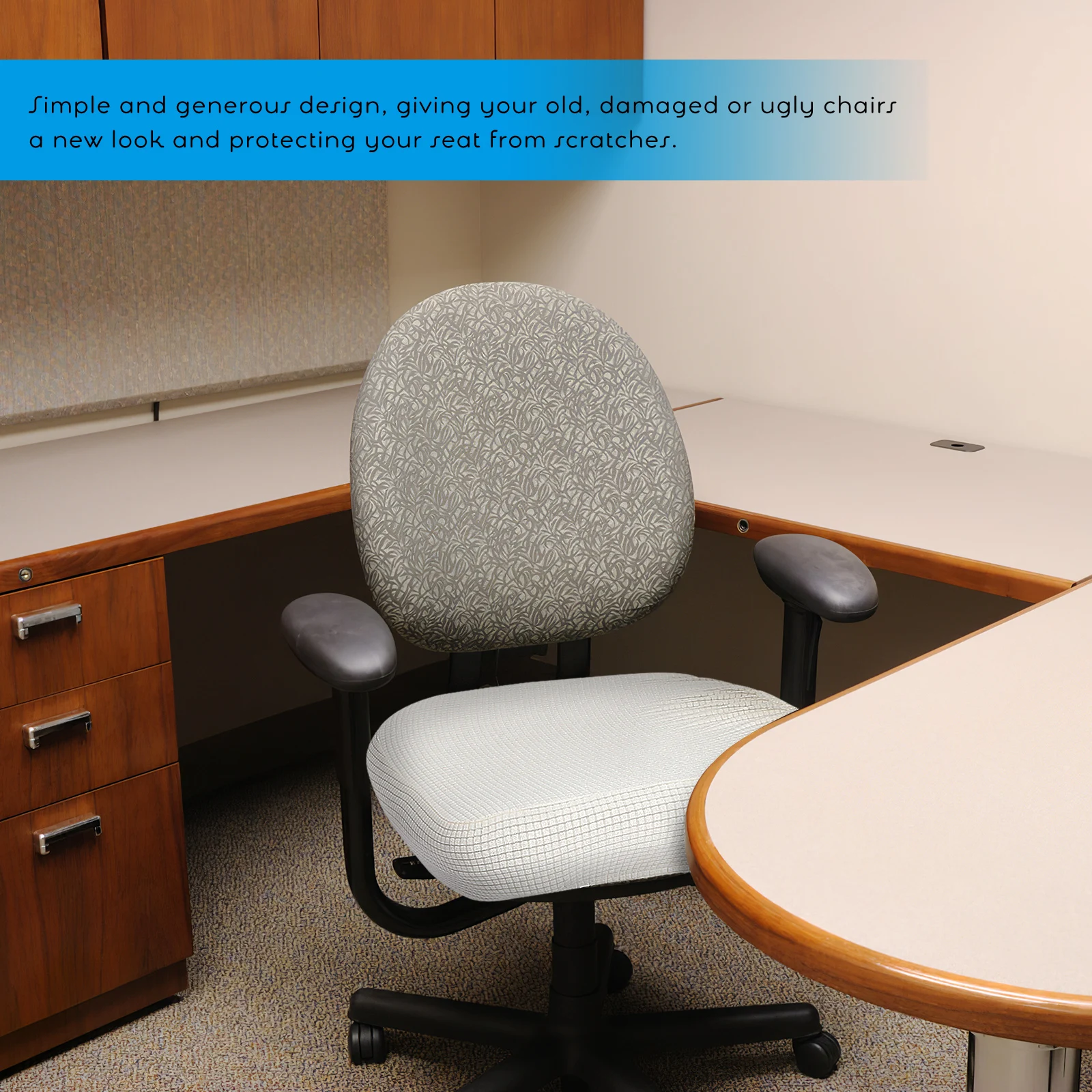 

2 Pcs Waterproof Chair Cover Office Chairs Seat Covers for Stretch Polyester (Polyester) Have High Elasticity