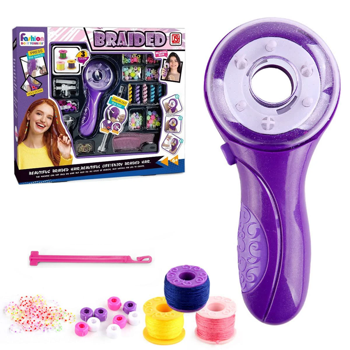 Electric Hair Braider Kit For Kids DIY Automatic Hair Decoration Braiding Tool   Fashion Salon Hair Pretend Play Toy For Girls