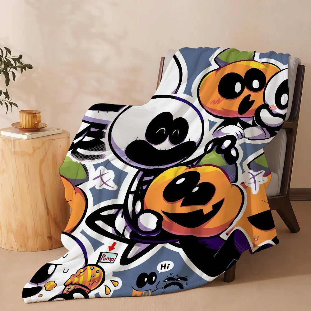 S-Spooky Month Skid Pump Halloween Blanket Soft Warm And Thick Perfect For Bedroom Living Room Bed Sofa Camping Picnic Office