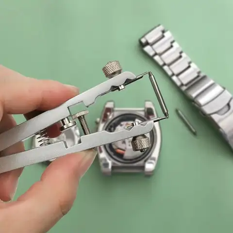 घड़ी स्प्रिंग बार प्लायर टूल किट, घड़ी कलाई बैंड स्ट्रैप हटाने के लिए स्प्रिंग बार ट्वीजर टूल, मरम्मत फिक्स सेट 10 best sales हल करना - №3