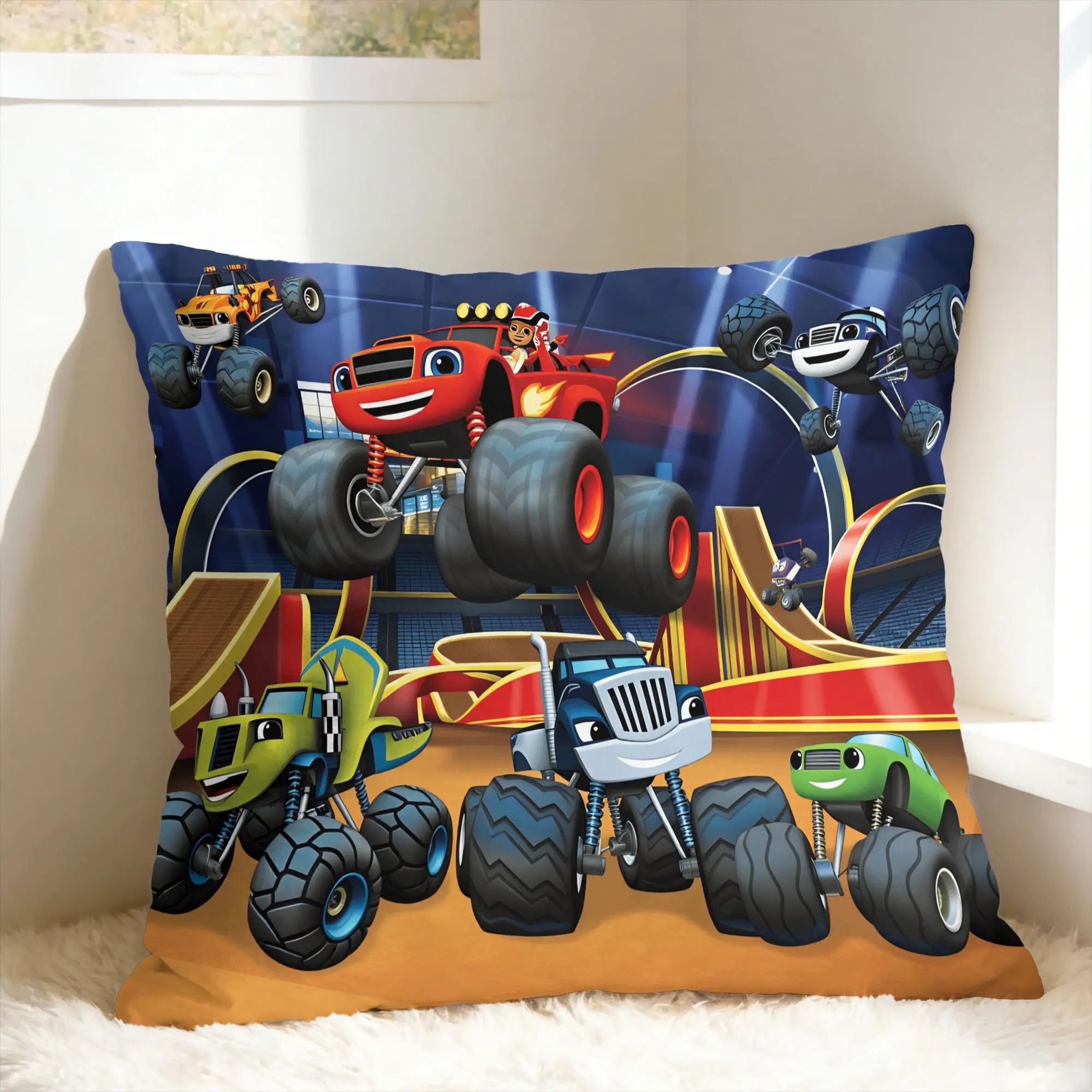 B-Blaze and the Monster M-Machines Pillowcases  Funny Pillow Case For Office Car Home Decor Design Pillow Cover