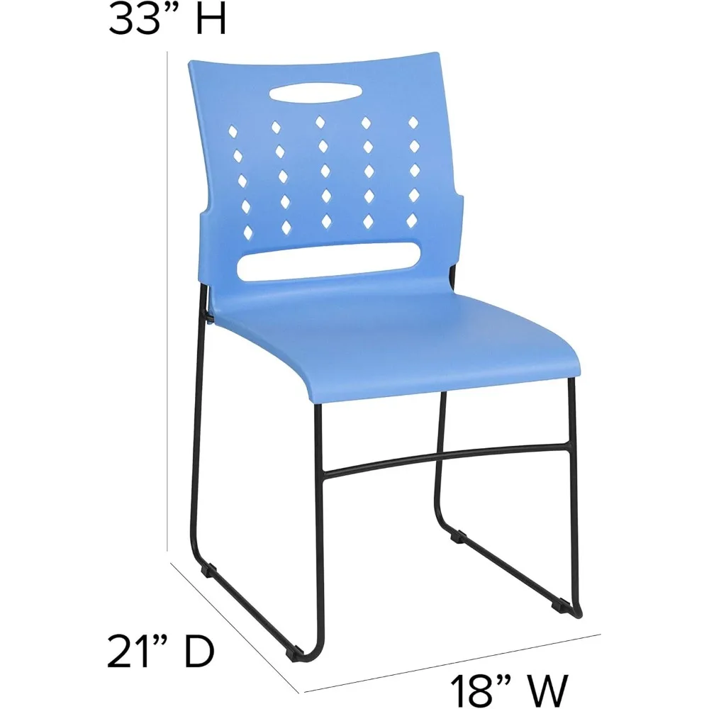 إيما + أوليفر 881 رطل. كرسي مكدس بقاعدة زلاجات زرقاء مع ظهر بفتحة تهوية #2