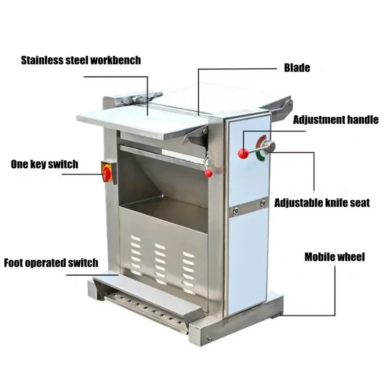 Commercial Pig Pork Meat Skin Peeling Machine Pork Lamb Beef Skin Slice Fat Remove Skinner Cut Machine Skin Peeler