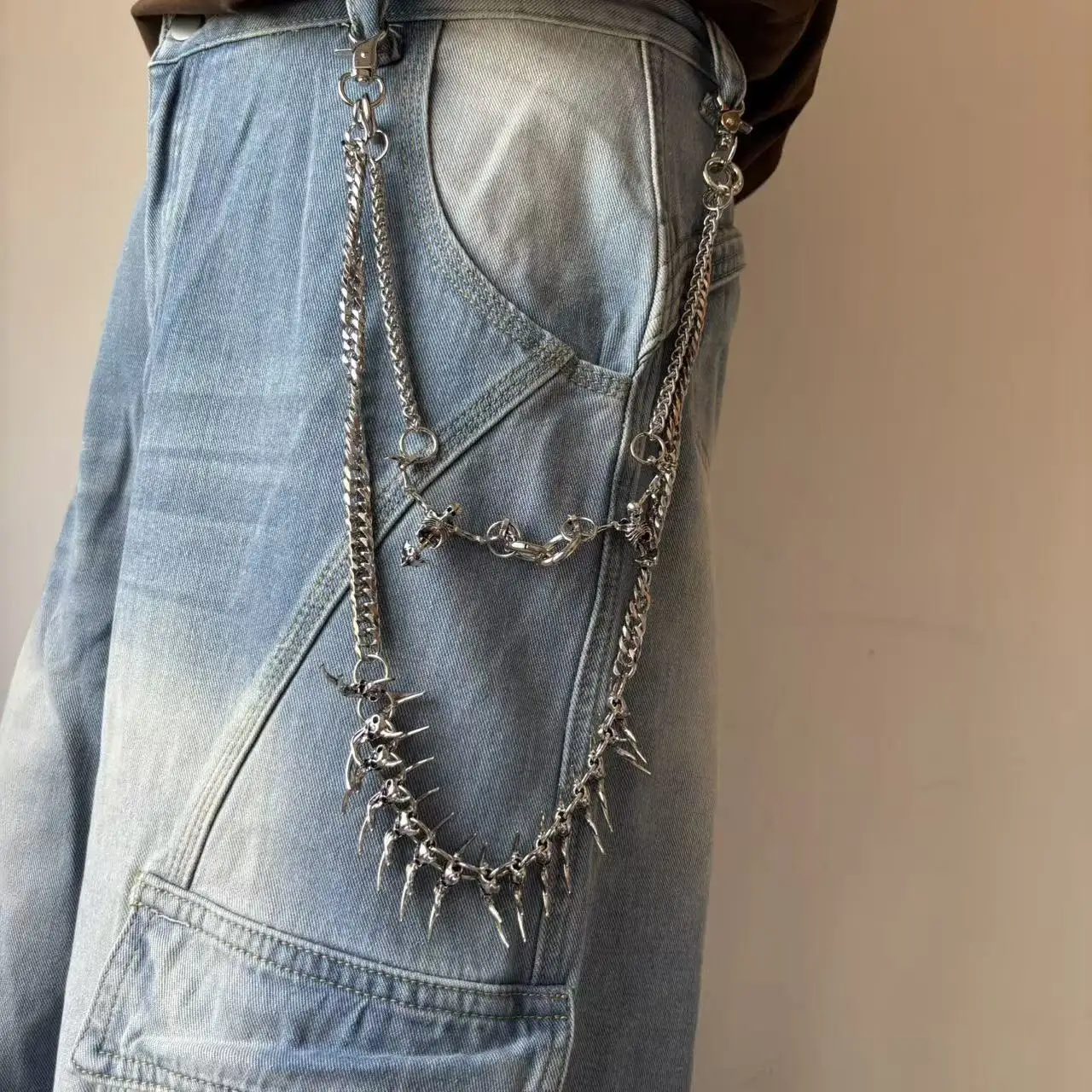 Punk Gothic Style Detachable Skull Pant Chain, Punk Rock Hip-Hop Street Fashion Waist Chain