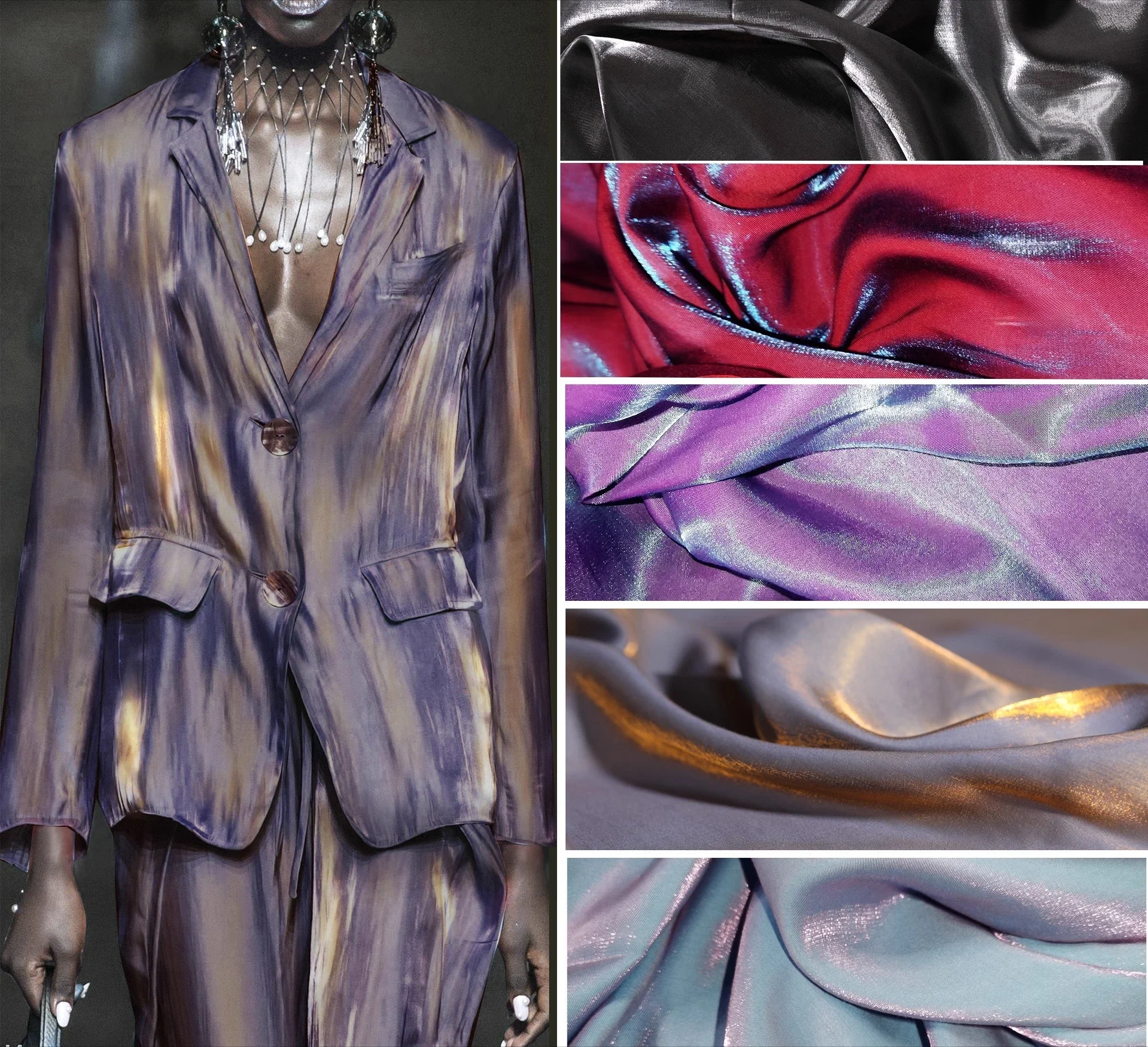 

Гладкая стеклянная градиентная ткань для шитья Hanfu Торжественное платье Юбка Пальто Модельерская ткань DIY Фоновая композиция