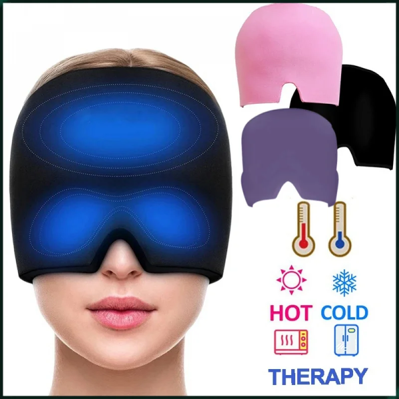 

Охлаждающий гель для облегчения головной боли со льдом, шапка для холодного компресса с маской для глаз для лечения мигрени, стресса, напряжения, давления, облегчения боли