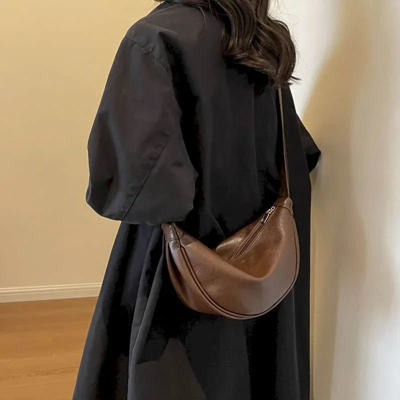 

Сумки через плечо, повседневные многоразовые сумки на плечо в стиле ретро, нишевые универсальные однотонные сумки, персональные простые классические сумки-бродяги для женщин