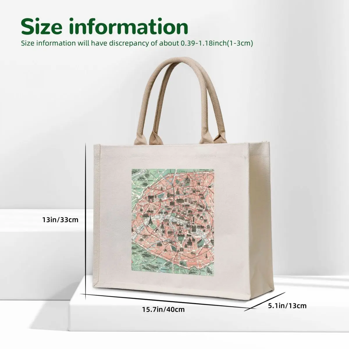 Vintage pocket map of Paris France Tote Bag shoping bag tote bag men shopping Women's shopping