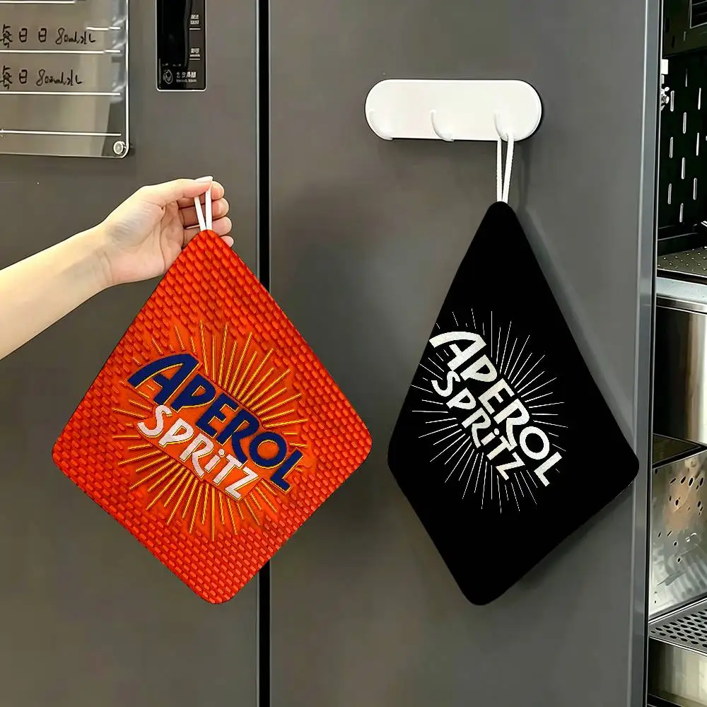 Brand A-Aperol S-Spritz Polyester Cotton Daily Towel, Hanging Kitchen Hand Wiping Cloth, Durable for Whole House Use