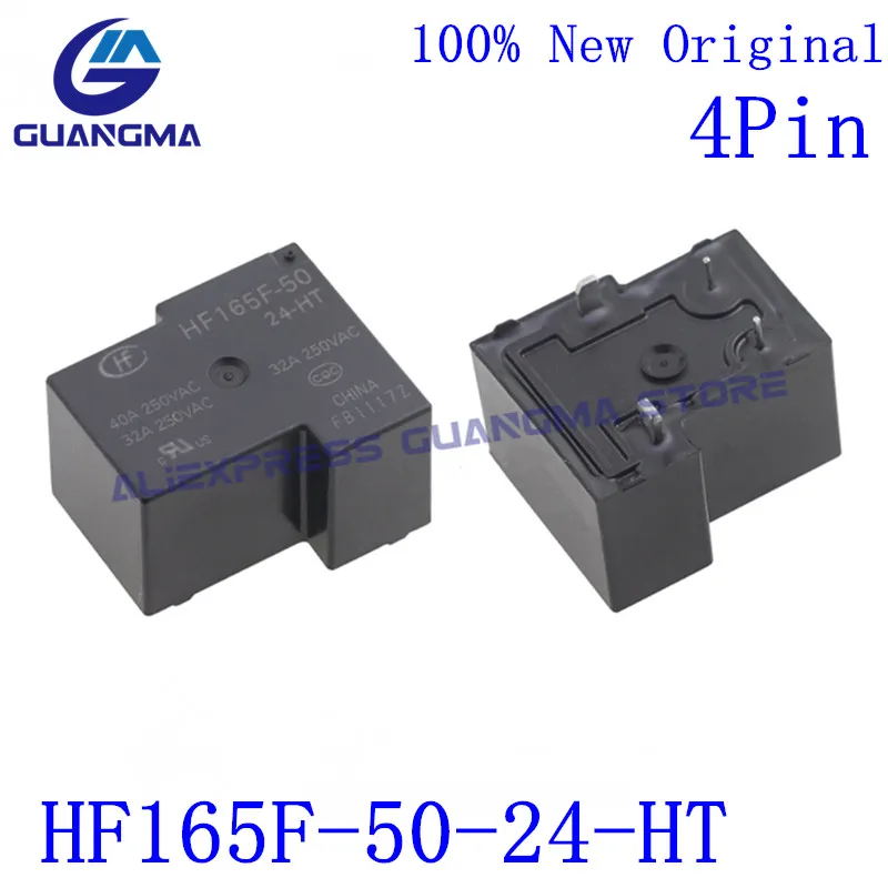 

10PCS 100% New original Power Relay HF165F-50-24-HT 24VDC 4Pin 40A 250VAC HF165F 50 24-HT DC24V HF165F-50