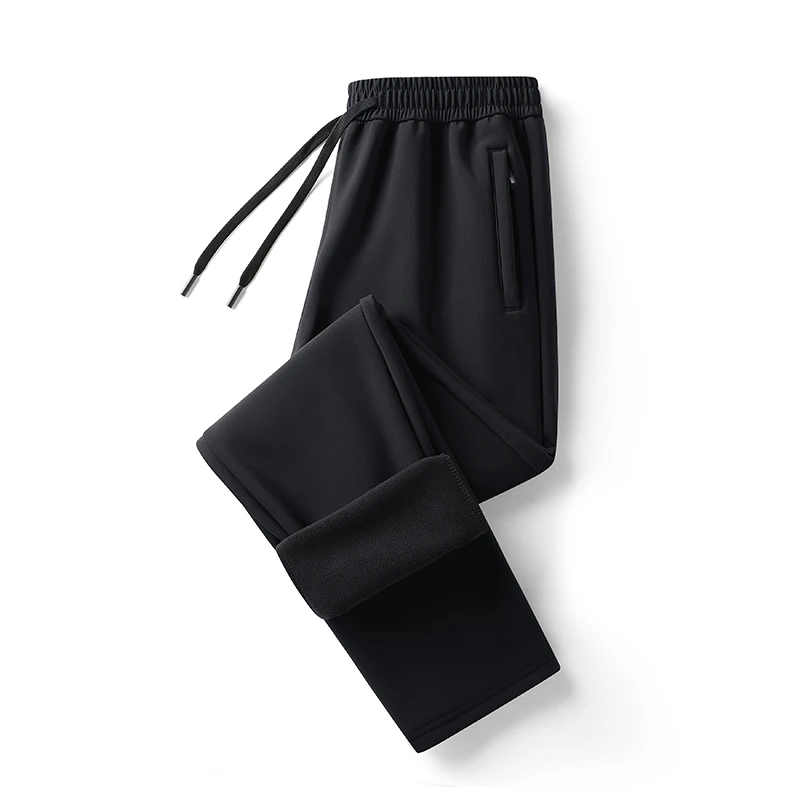

2025 Winter Thiened Fce Lined Sports Casual Pants Men's Elastic Waist Corduroy Trousers Youthful Straight Leg Trousers