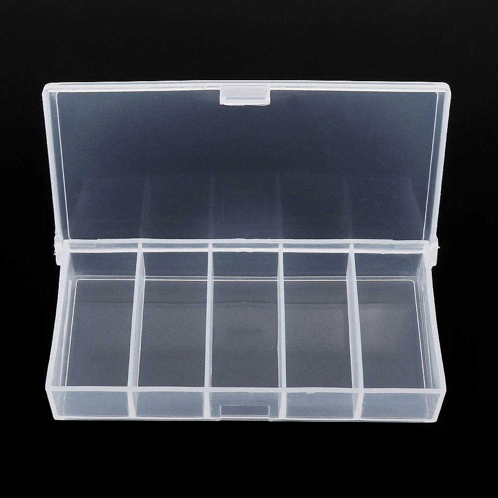 

Transparent 5 Grid Plastic Fishing Tackle Box Lures Bait hooks Connector Storage Case Container Organizer Collection Tools