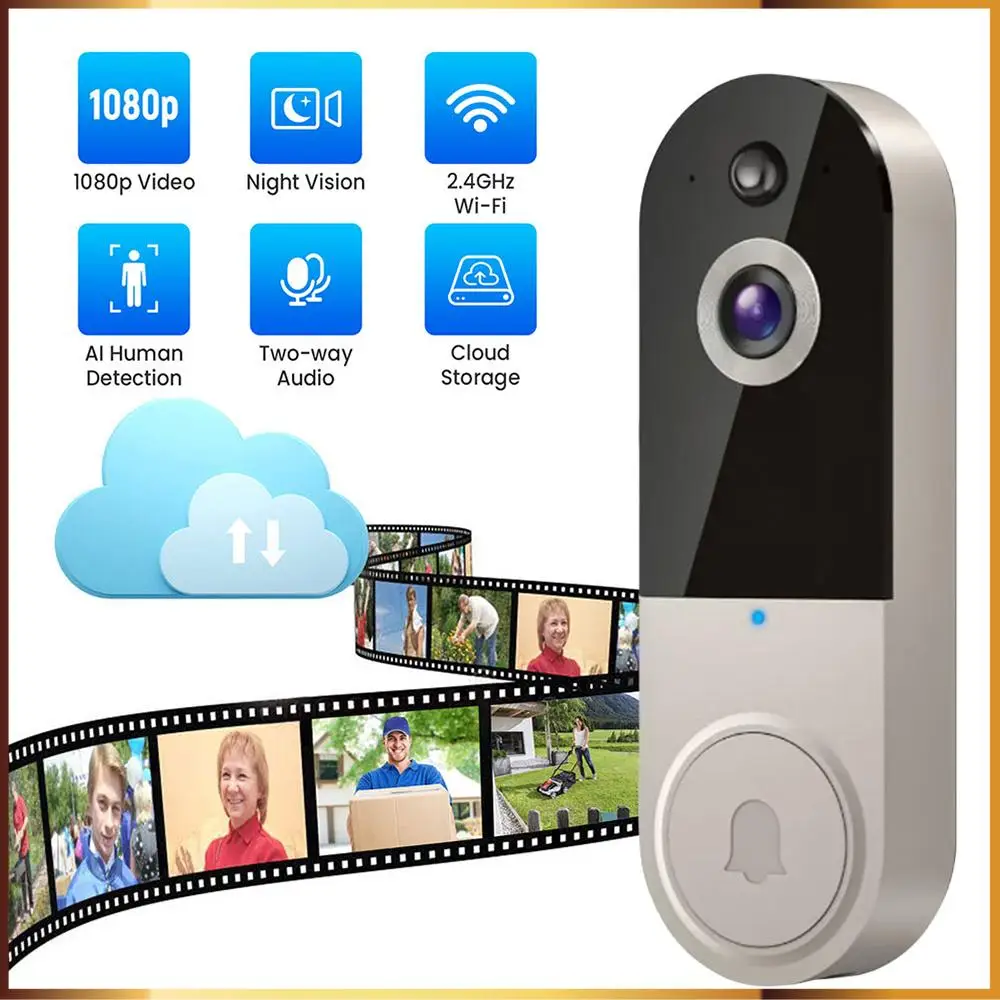 

Дверной звонок водонепроницаемый 5G 2,4G Wi-Fi видео дверной звонок 1080P Tuya умный дом беспроводной домофон камера дверной звонок для защиты безопасности