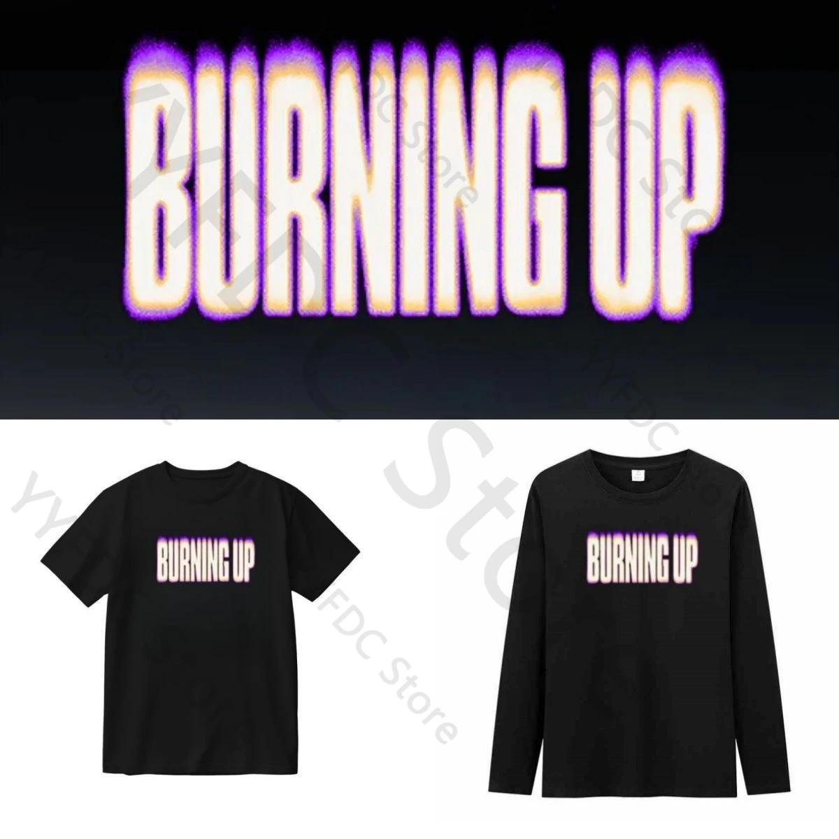 

‌New MEOVV BURNING UP T Shirt Kpop Fashion Letter Print T-shirt Women Men High Quality Cotton Short Sleeve Tee Long Sleeve Tops