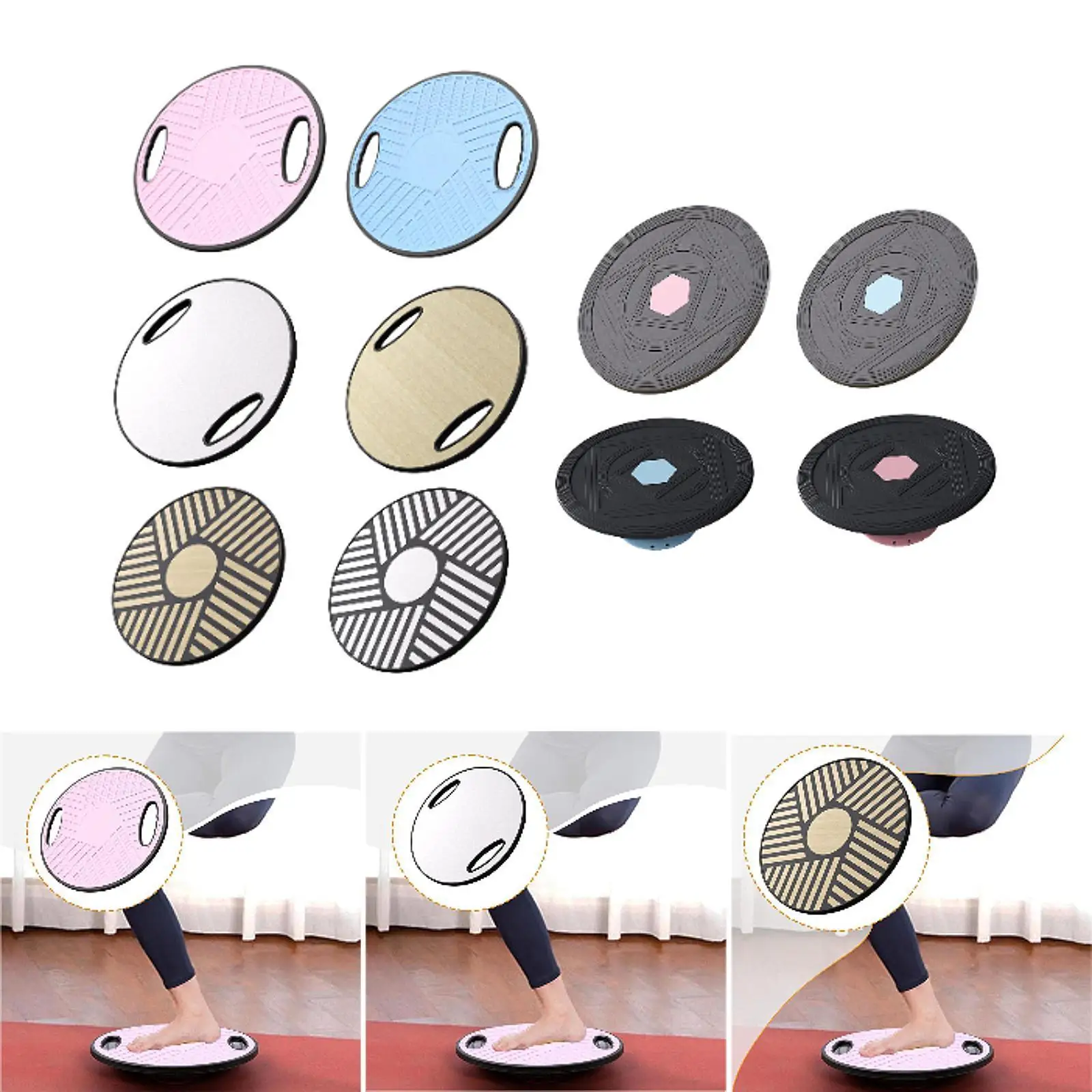 Balance Board Wooden Yoga Plate Home Gym Balancing Sports Practice Tool for Office Physical Fitness Training
