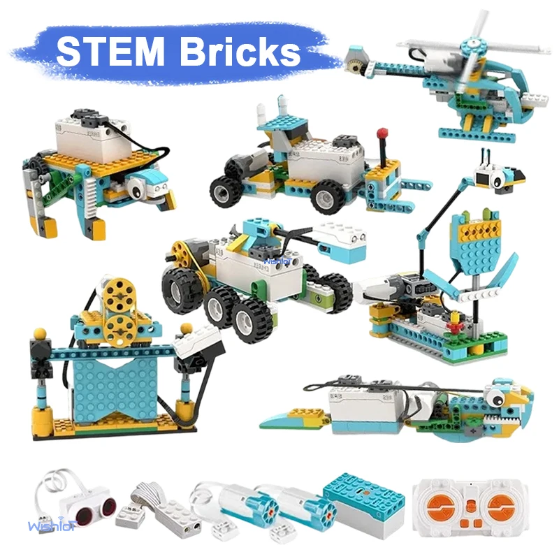 Kit di blocchi educativi STEM Robot programmabile in mattoni Assemblaggio puzzle a vapore ad alta tecnologia per l'apprendimento precoce delle scienze