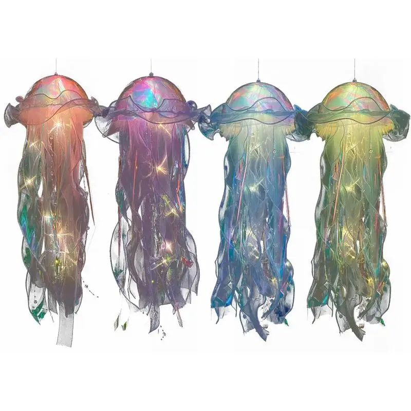 

Jellyfish Lantern Lamp Sea Creature Portable Lamp Decorative Lights For Girls Birthday Baby Room Bedroom Ocean Theme Party