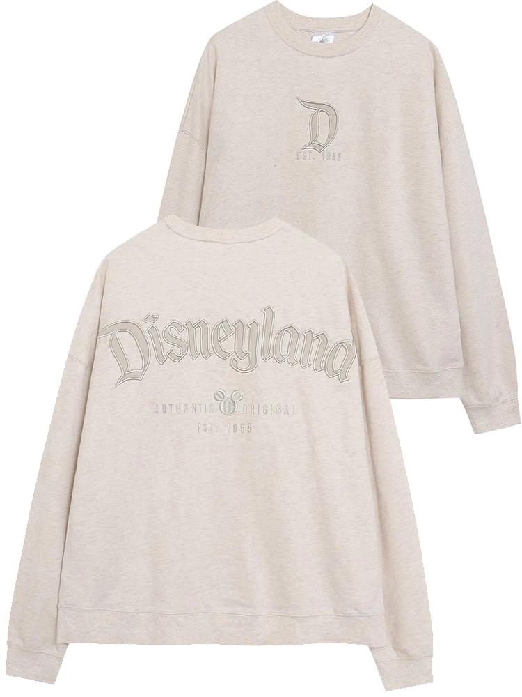 ديزني لاند والت ديزني وورلد كاسل ميكي ماوس رسالة طباعة التطريز البلوز المرأة طويلة الأكمام س الرقبة البلوز البلوز