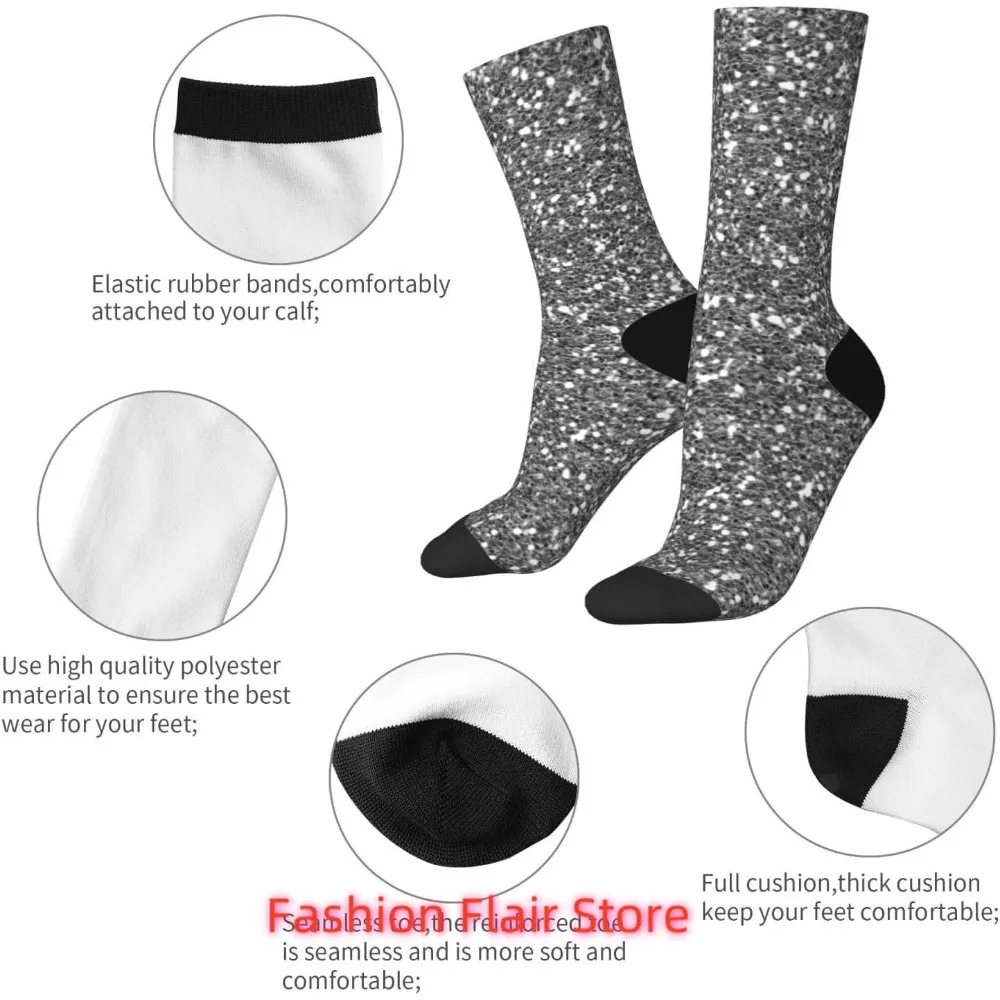 غرامة الملمس الفضي طباعة الجدة طاقم الجوارب طباعة هدايا للجنسين الرجال النساء