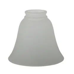 Transitional Style Bell Shaped Frosted Glass Shade Replacement with neck Opal White Ceiling Fan Shade Accessory Cover