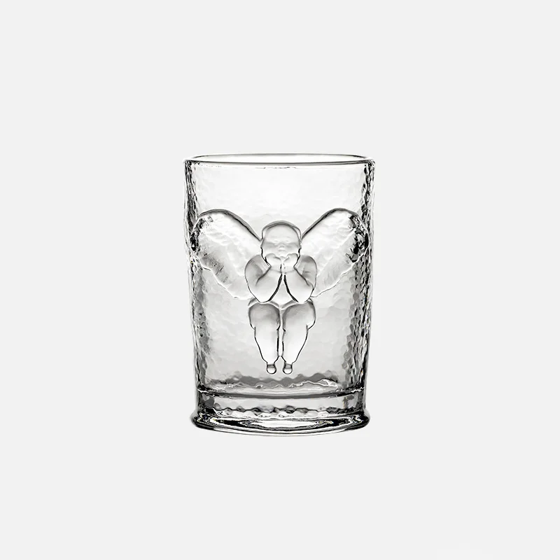 Angel relief glass cup, whiskey glass, juice cup gift box.