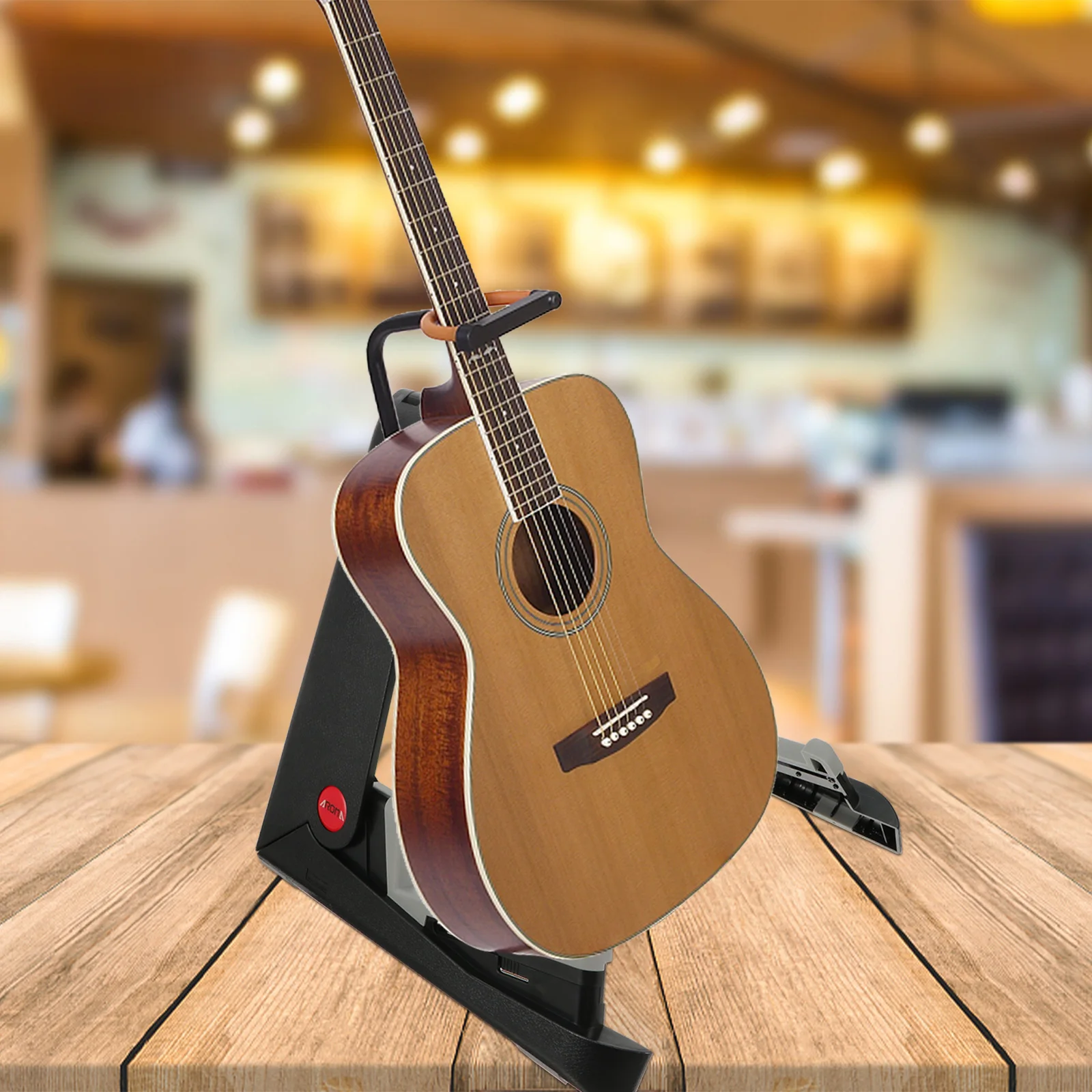 

Guitar Stand Durable Plastic Frame Foldable Rack Stable Base for Guitar Electric Bass Floor Protection Rivet Tripod Support