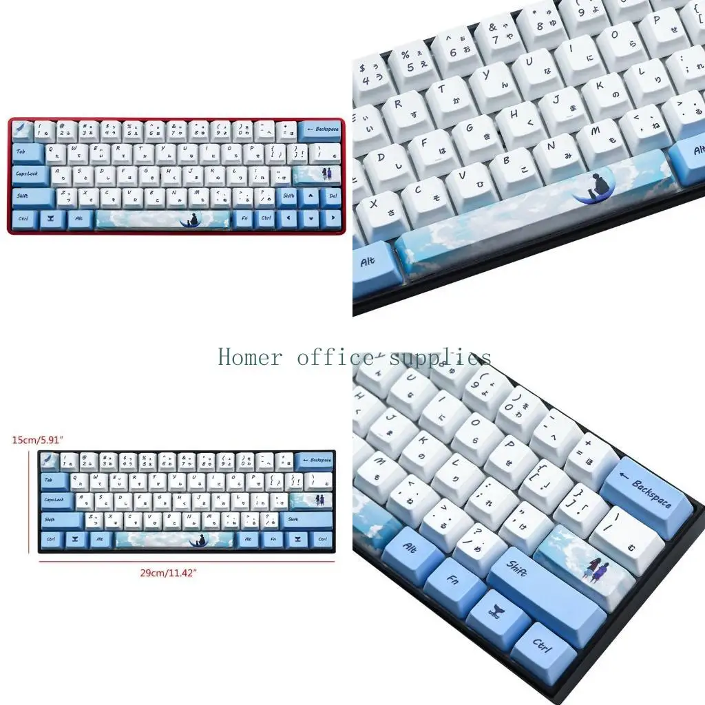 

K43B 73 Keys LiftOff Keycaps Клавицы для клавиш для переключателей GH60 GK61 GK64 Механические клавиатуры