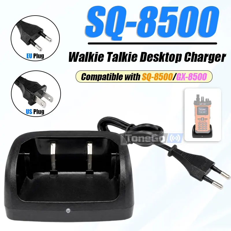 

SQ-8500 Desktop Base Charger Walkie Talkie Battery Charger Compatible With SQ-8500 GX-8500 Two Way Radio EU/US Plug Optional