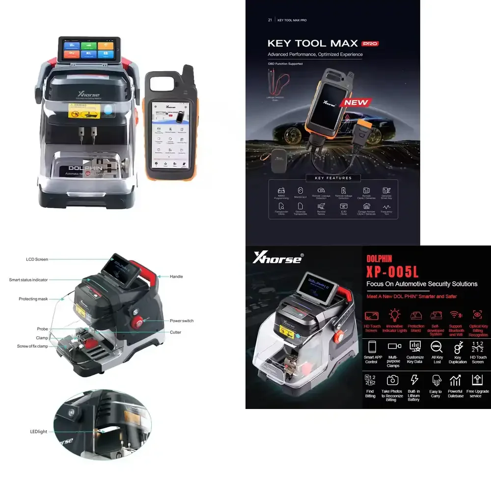 US EU UK for Xhorse Dolphin II XP-005L Car Key Cutter with VVDI Key Tool Max Pro for Automotive Key Cutting