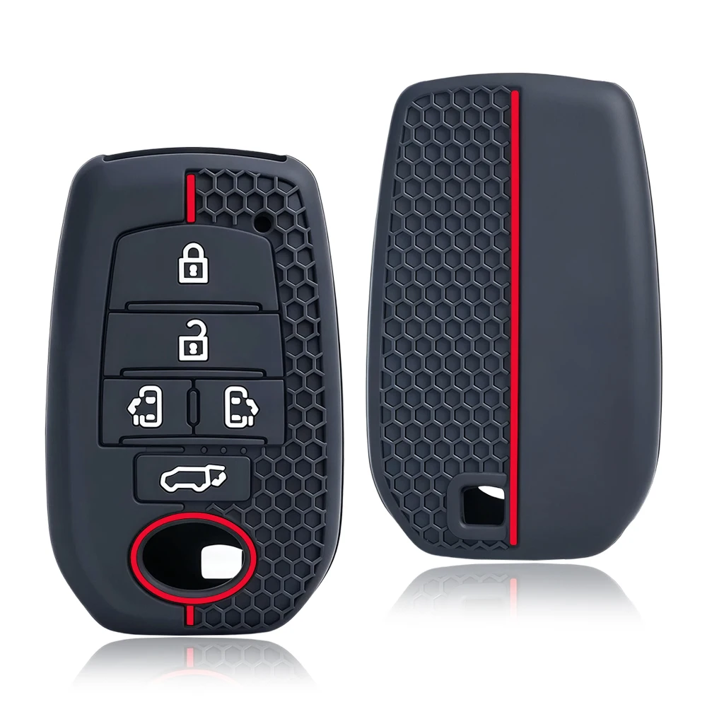 New 5 Button For TOYOTA Sienna RAV4 VENZA Mirai Hybrid Black Soft Silicone Vehicles Alphard Remote Car Key Case Cover Fob