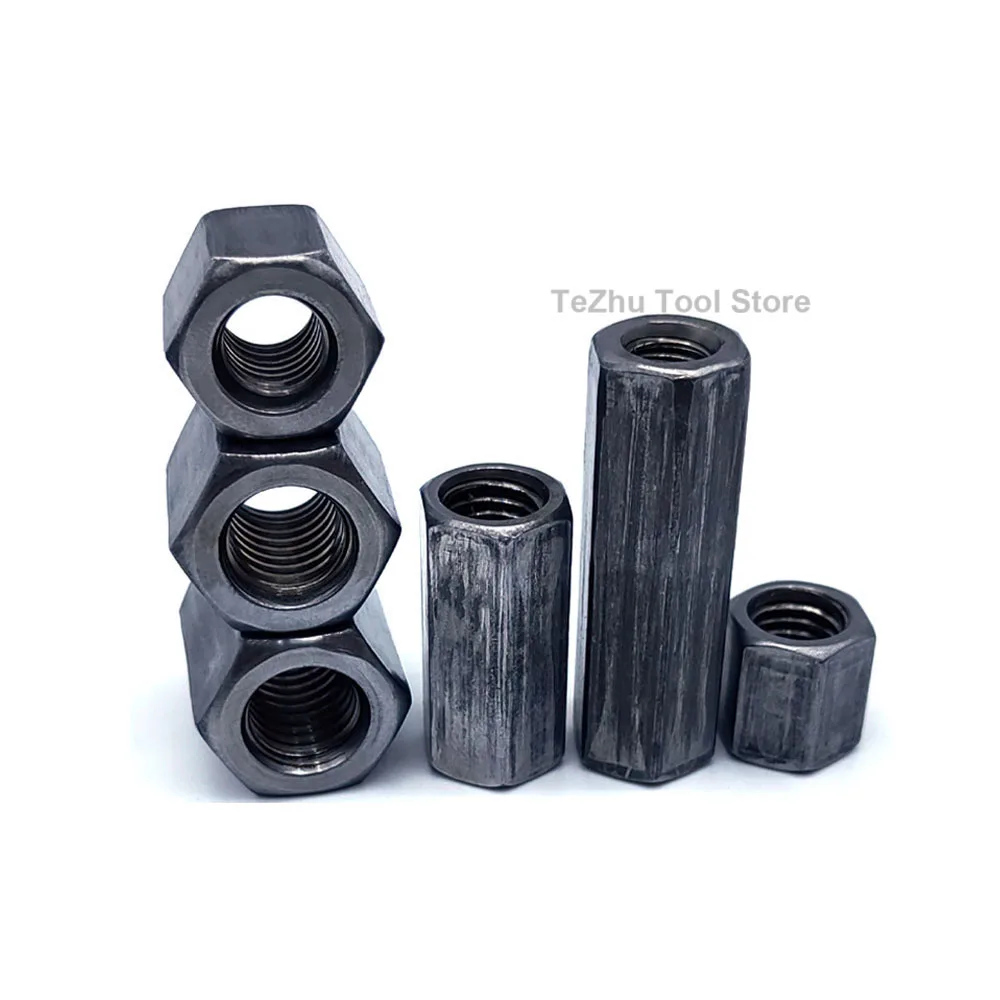 Iron Natural Color Extended Hexagonal Nut M3 M4 M5 M6 M8 M10 M12 M14 M16 M18 M20 Joint Connecting Screw Hexagonal Nut Column