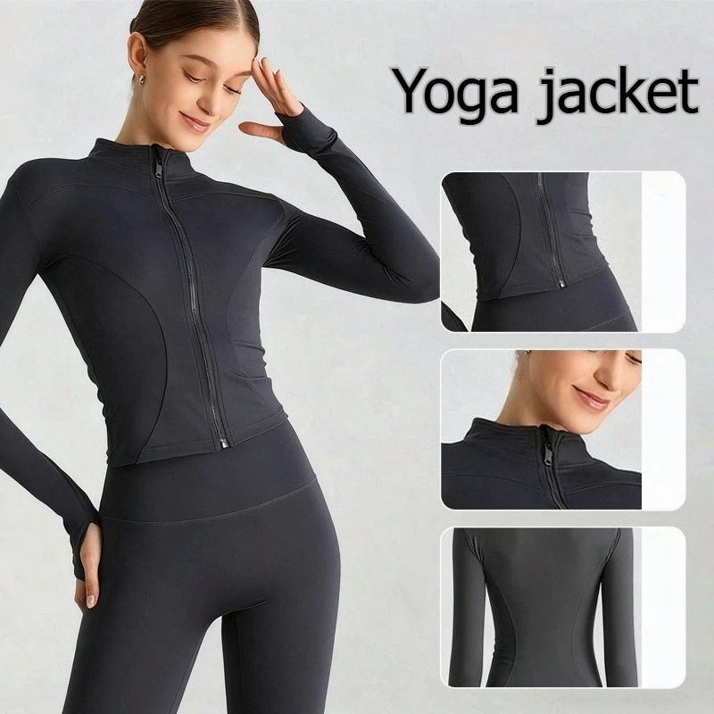 

Женская облегающая спортивная куртка с длинными рукавами для бега на открытом воздухе, с защитой от солнца, для фитнеса и йоги