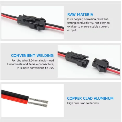 10Pairs Male to Female Plug Terminal Wire Connector SM Terminal Line LED Downlight Ceiling Lamp