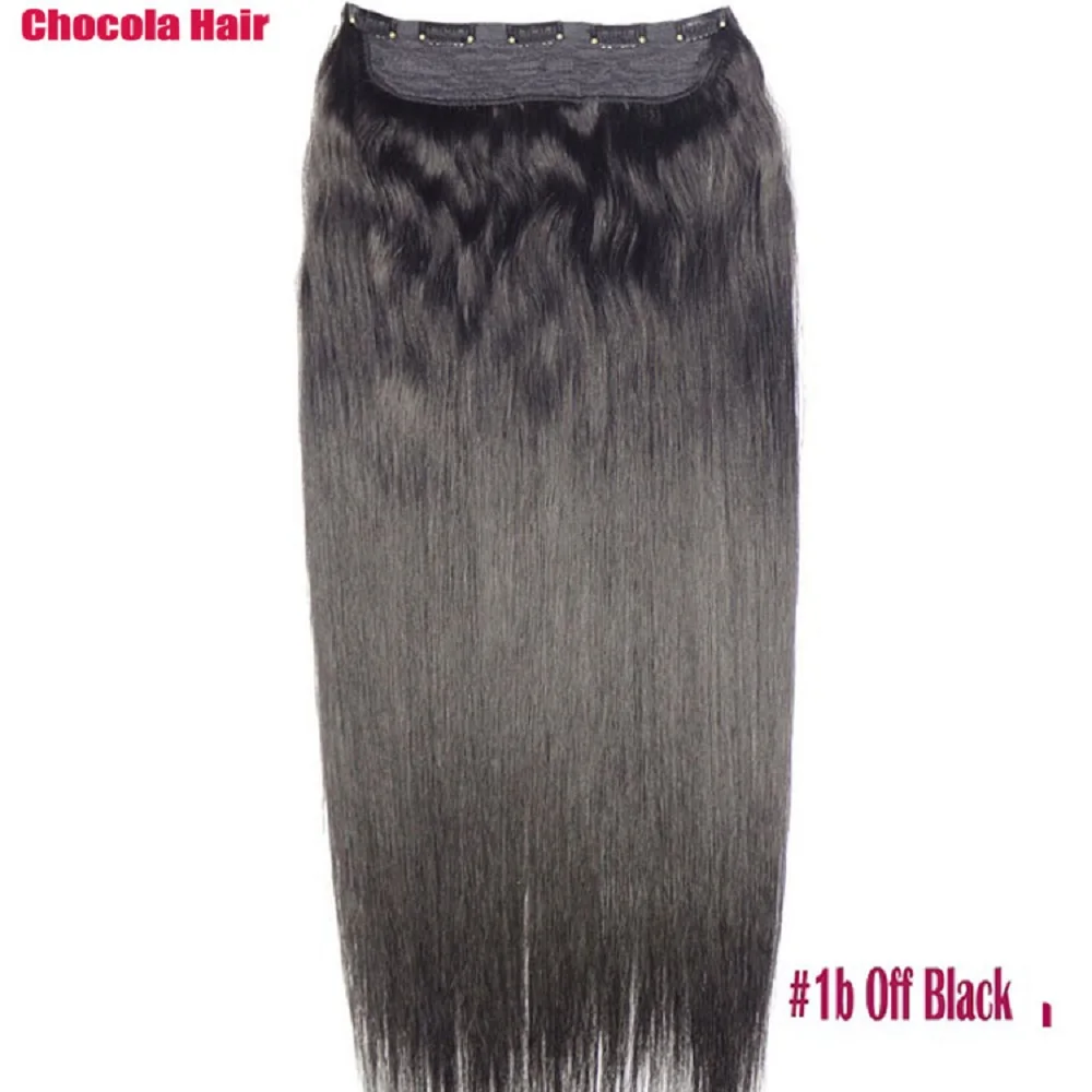 Chocola  Brazilian Remy Clip in Human Hair Extensions 1pcs set Clip In Human Hair Extensions Dark Colors