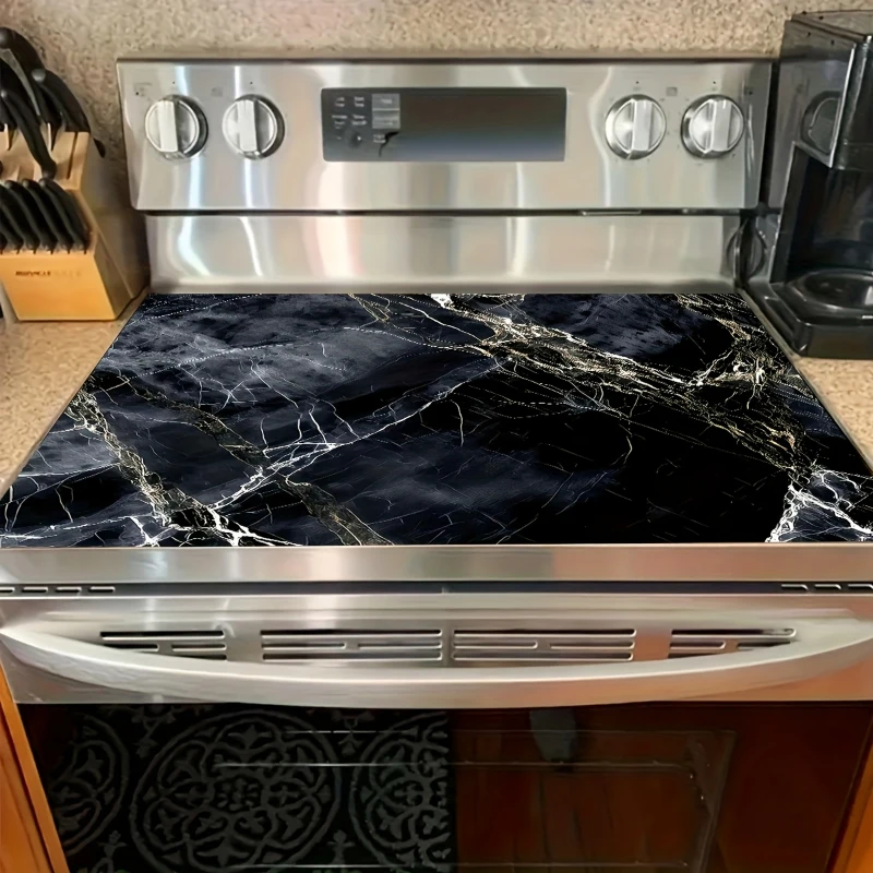 Black Gold Marble Vein Kitchen Drying Mat,Stove Top Cover,Coffee Machine Counter,Non Slip,Water Absorbent,Gift
