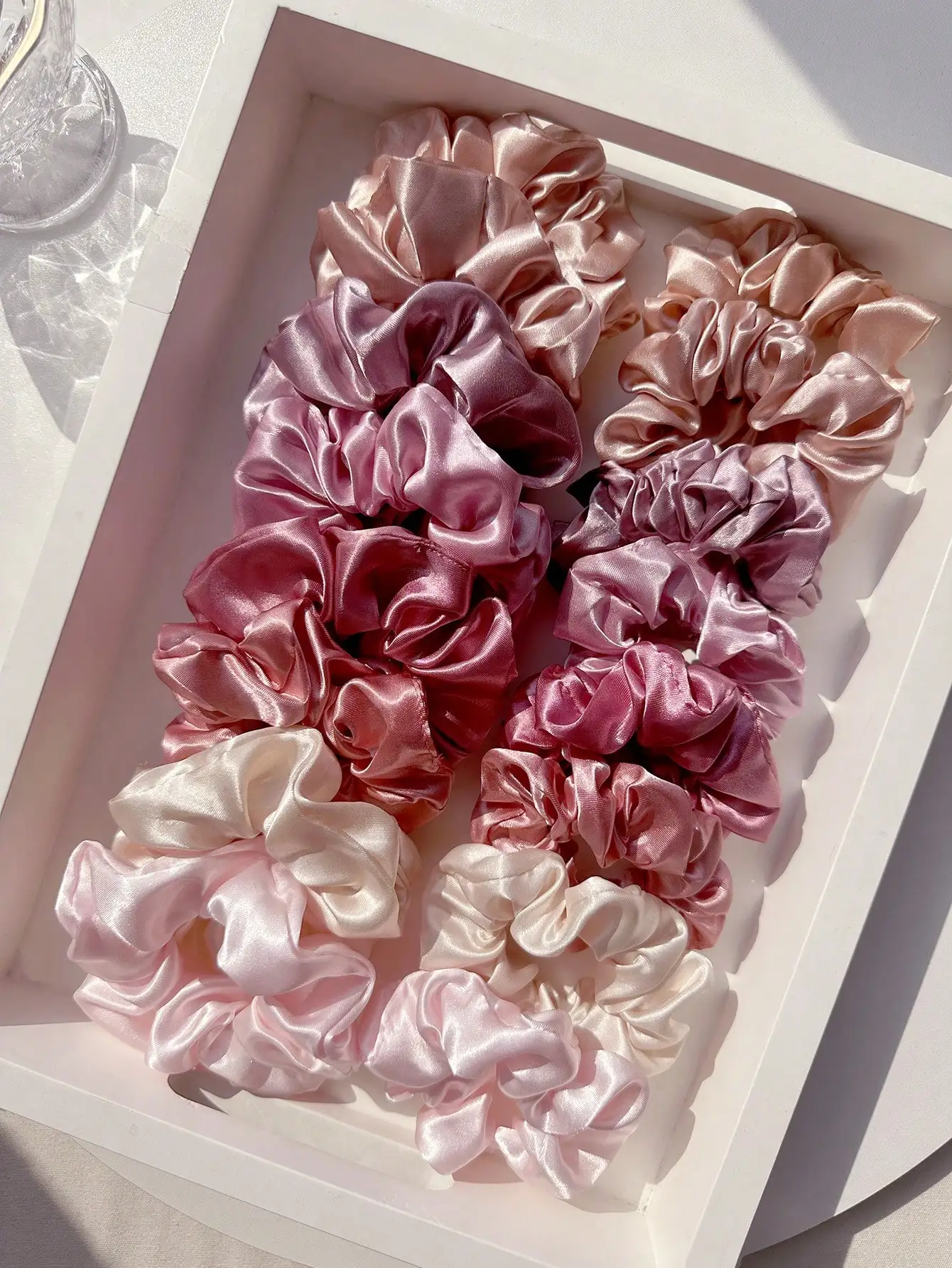

7pcs Classic Khaki Satin Solid Color Scrunchies, Minimalist Nape Ponytail Fixing Magic, Refreshing & Comfortable, High Elasticity, Suitable For All Hairstyles, Ideal For School And Various Occasions, For Women, Hair Tools, Curly Hair Accessory, For Women,
