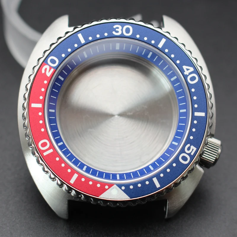 45 مللي متر الصلب الغوص ساعة حالة الياقوت الكريستال ل السلاحف أذن البحر Seiko NH35 NH36 NH38 NH34 حركة 28.5 مللي متر الهاتفي 10ATM مقاوم للماء