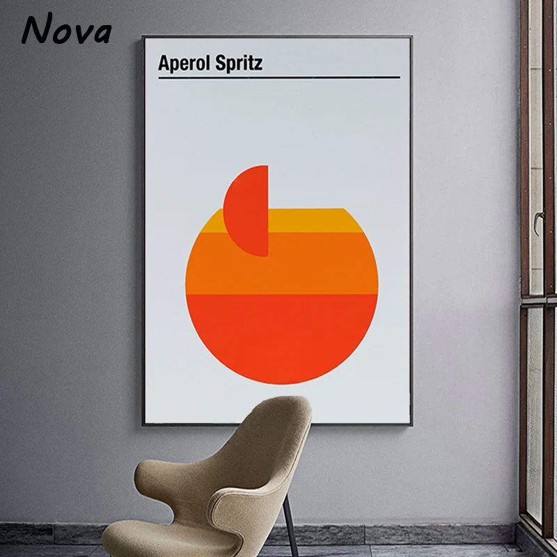 Aperol Spritz Posters and Print Sangria Drink Negroni Canvas Painting Club Bar Shop Home Decoration Gifts  Room Decor