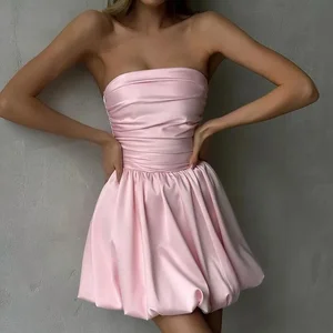 Pink Talenza aus dem Stecker Mini Schulter mini weiblich sexy ohne Ärmel die Linie Kleid elegant eine Schulter ohne Rücken Party Mini Kleid 8 Hauptverkäufe rosa Kleid - №2