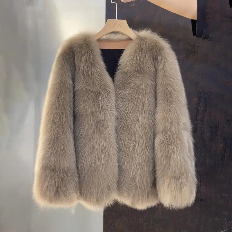 Imitation Fur Coat Women 2026 Autumn Winter New Fox hair Jacket Mid To Long Length Long Sleeved Clothing
