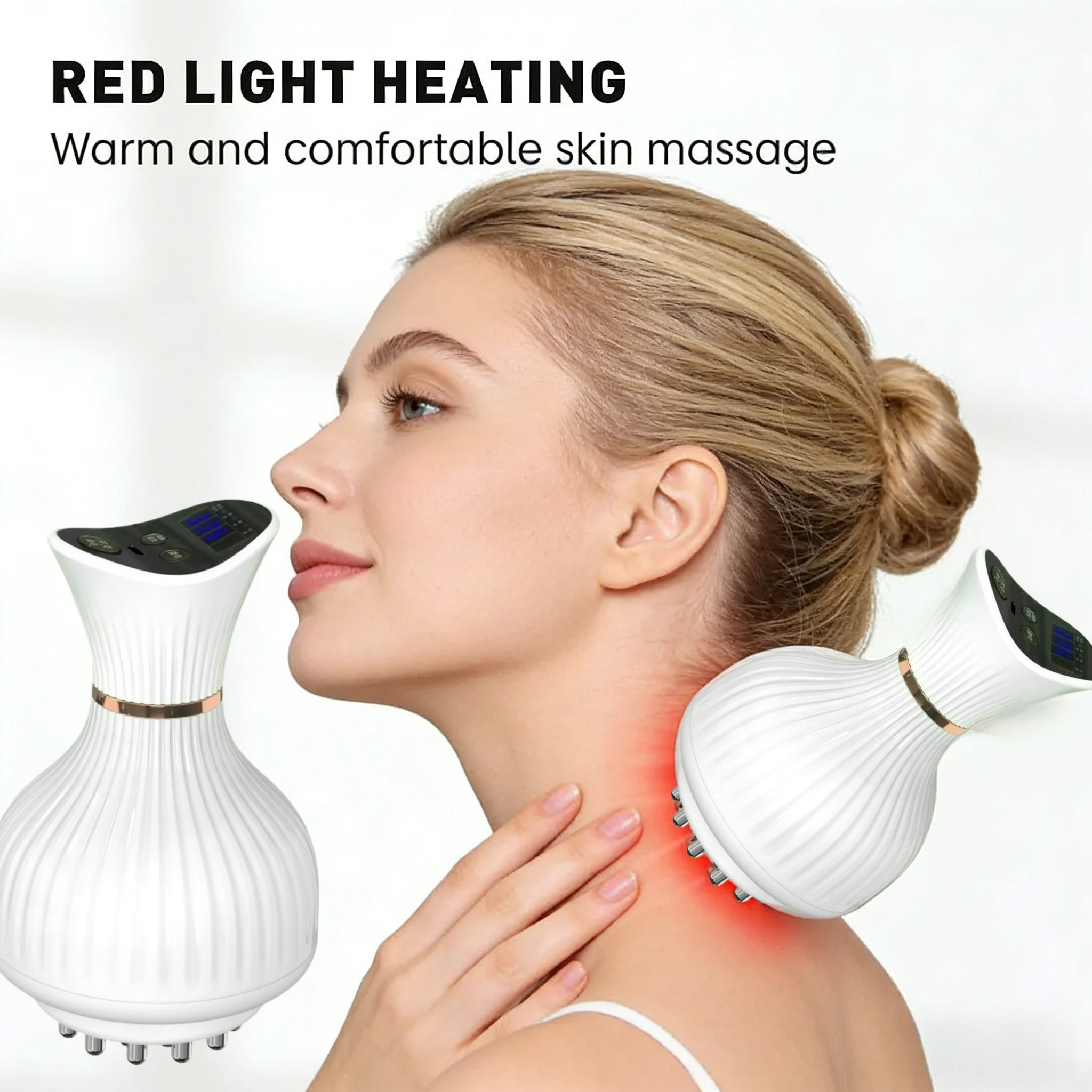 

NEW Hot Scraping Red Light Electric Meridian Brush Body Massager Microcurrent Slimming Fat Burning Health Care Home Use Tool