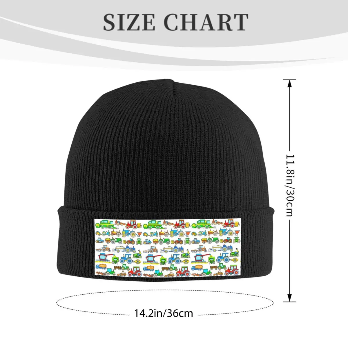Tractors Farm Vehicles Warm Knitted Cap Fashion Bonnet Hat Autumn Winter Outdoor Beanies Hats for Unisex Adult