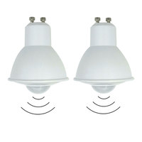 2-Piece Replacement PIR Bulb Light Public Area Corridor Balcony Gallery Lighting Bulb GU10 6W Ceiling Downlight Energy Saving
