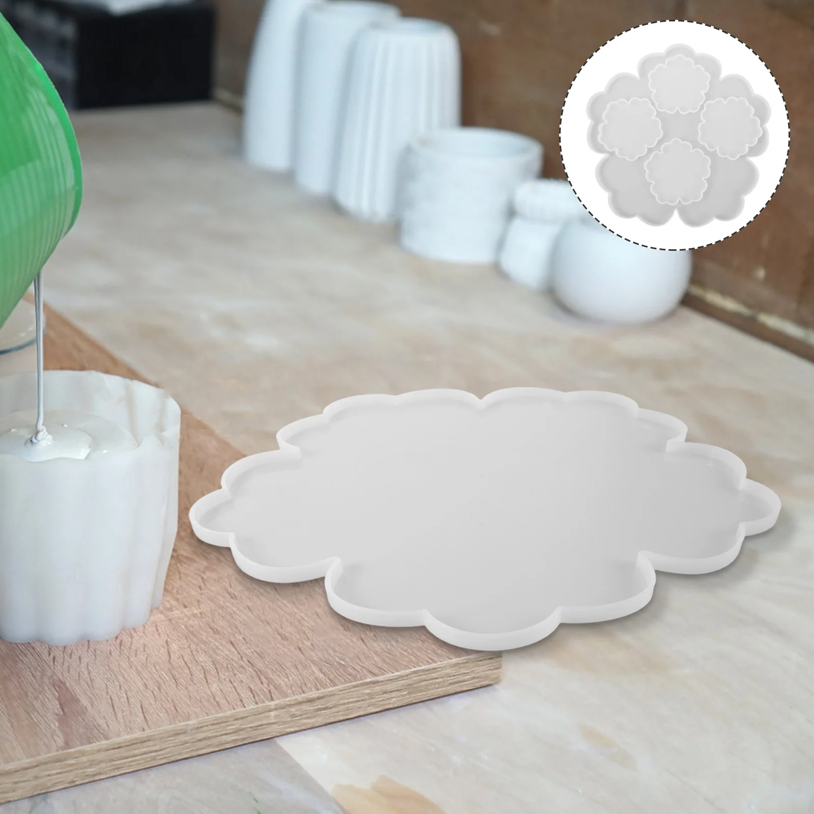 

1Set Silicone Flower Molds for Resin Crafts - Large Tray Mold with Pattern Suitable for Epoxy Chocolate